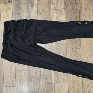 Black Lace-Up Leggings